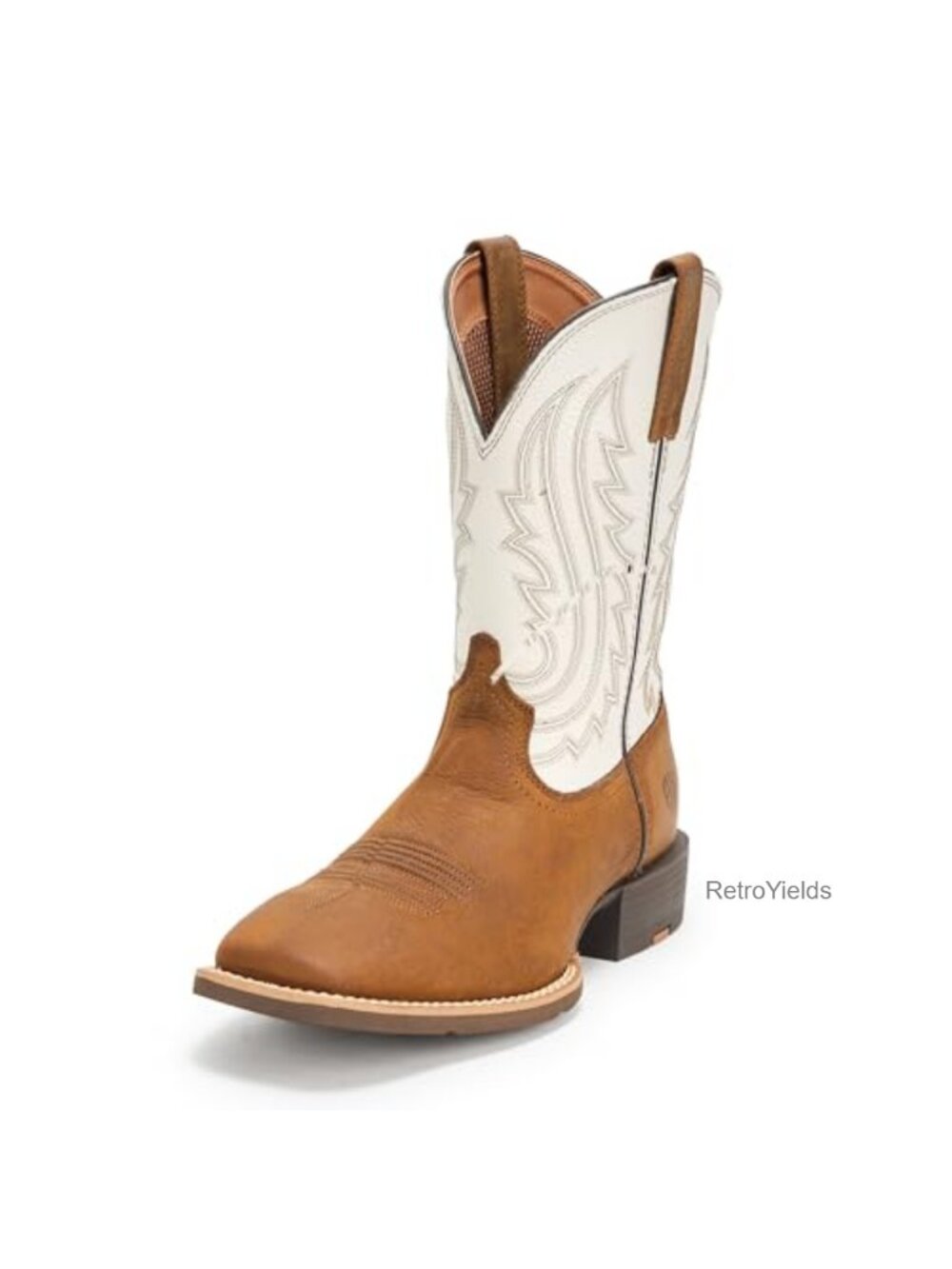 Western Cowboy Boots Wide Square Toe Leather Rubber Sole Equestrian